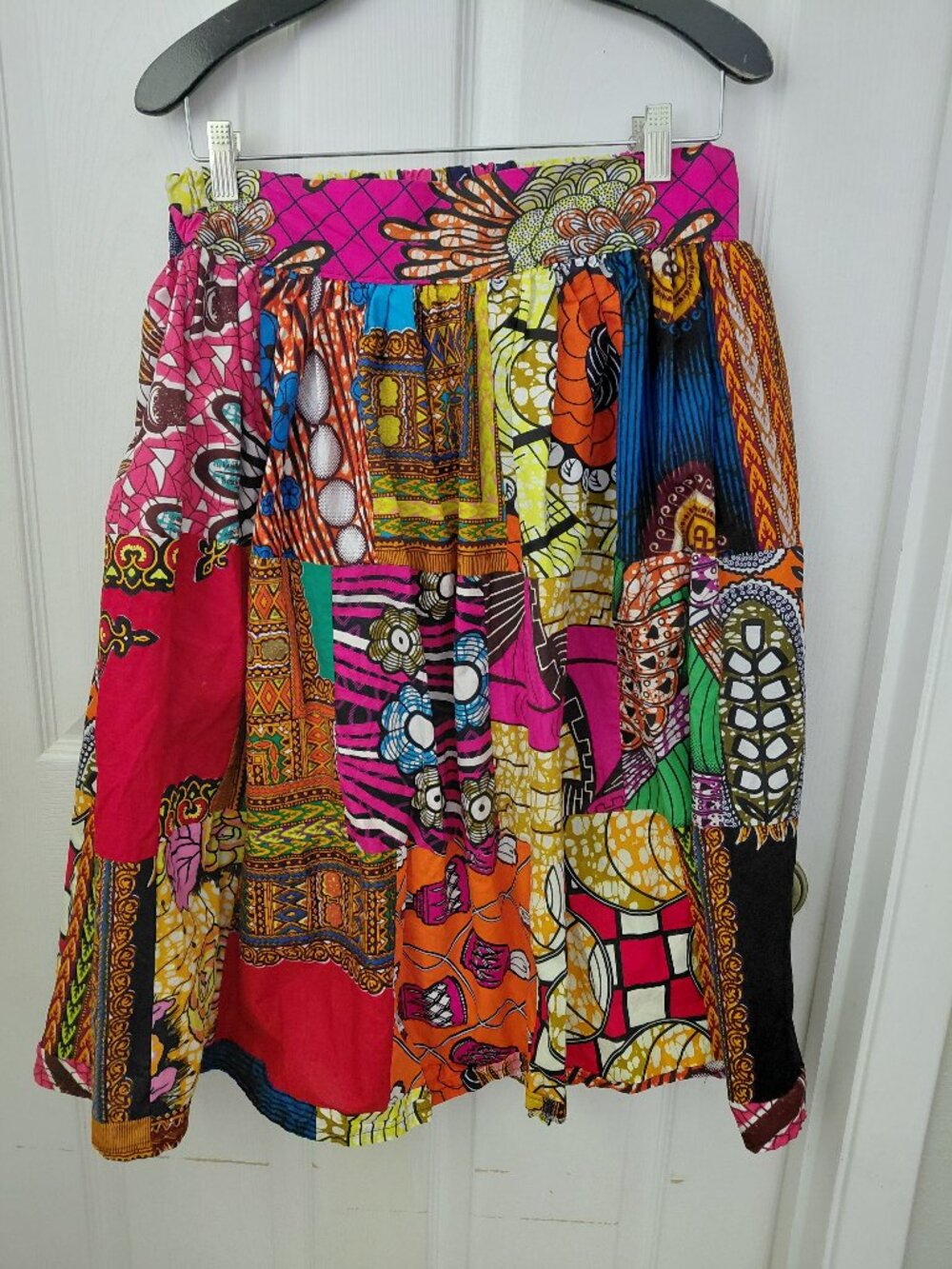 Bright Multicolor Patchwork A-Line Skirt